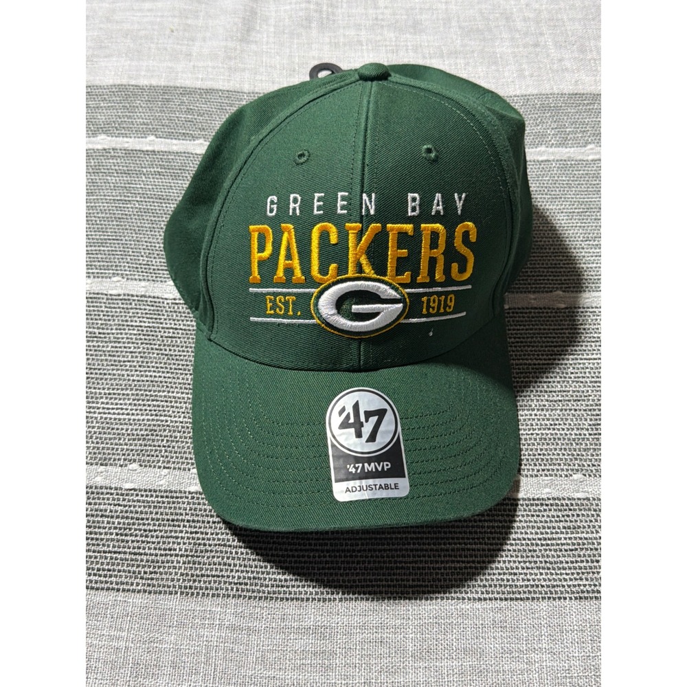 47 Brand Green Bay Packers MVP Adjustable Hat Green Gold NFL Baseball Cap New